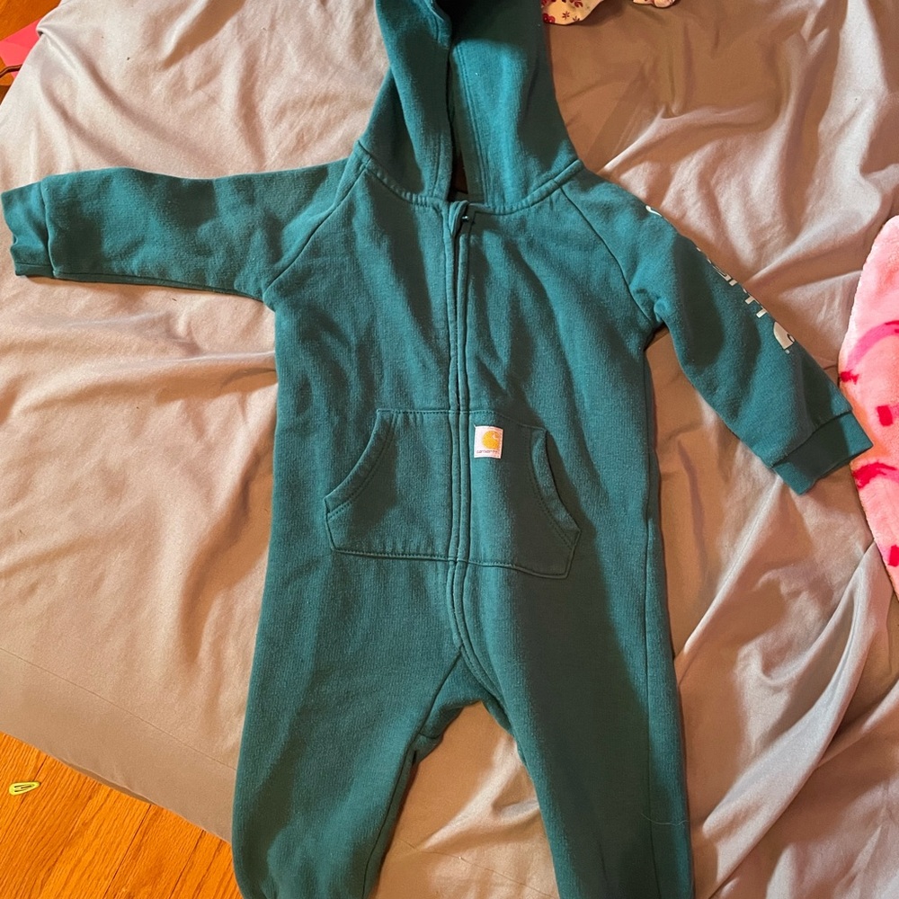 Carhartt teal one piece size 9 months